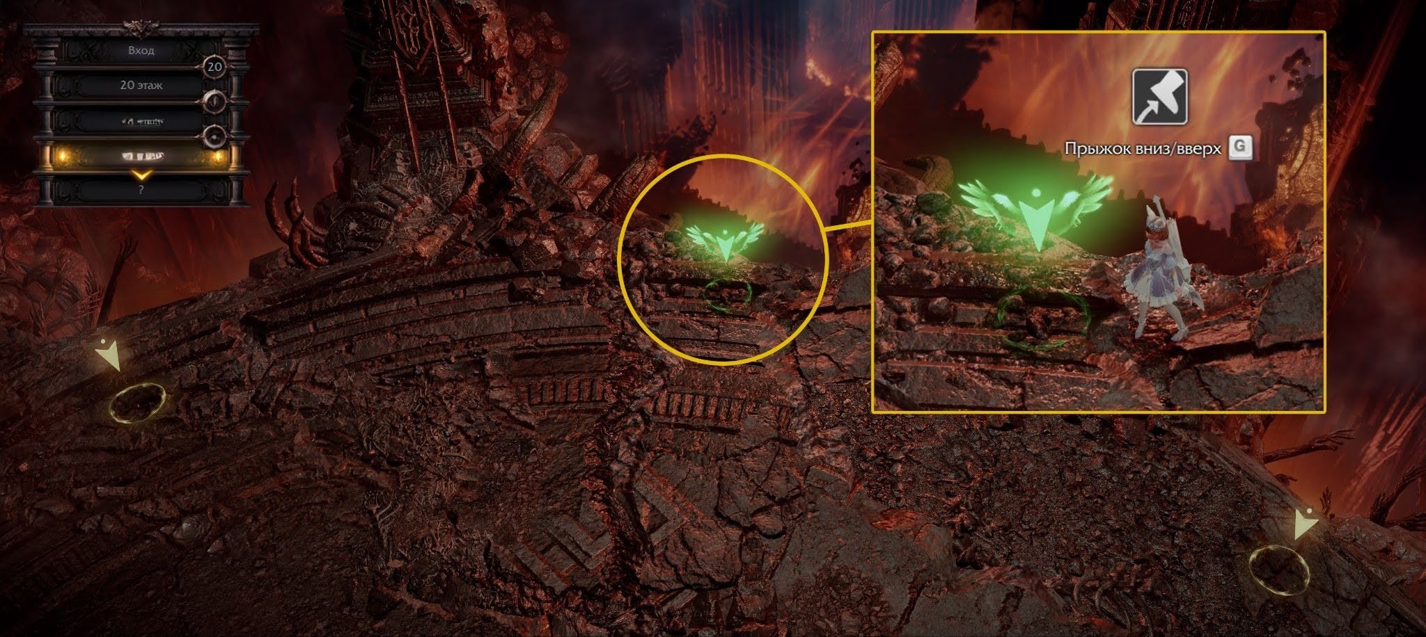 Paradise Hell floor list and new descent point tooltip